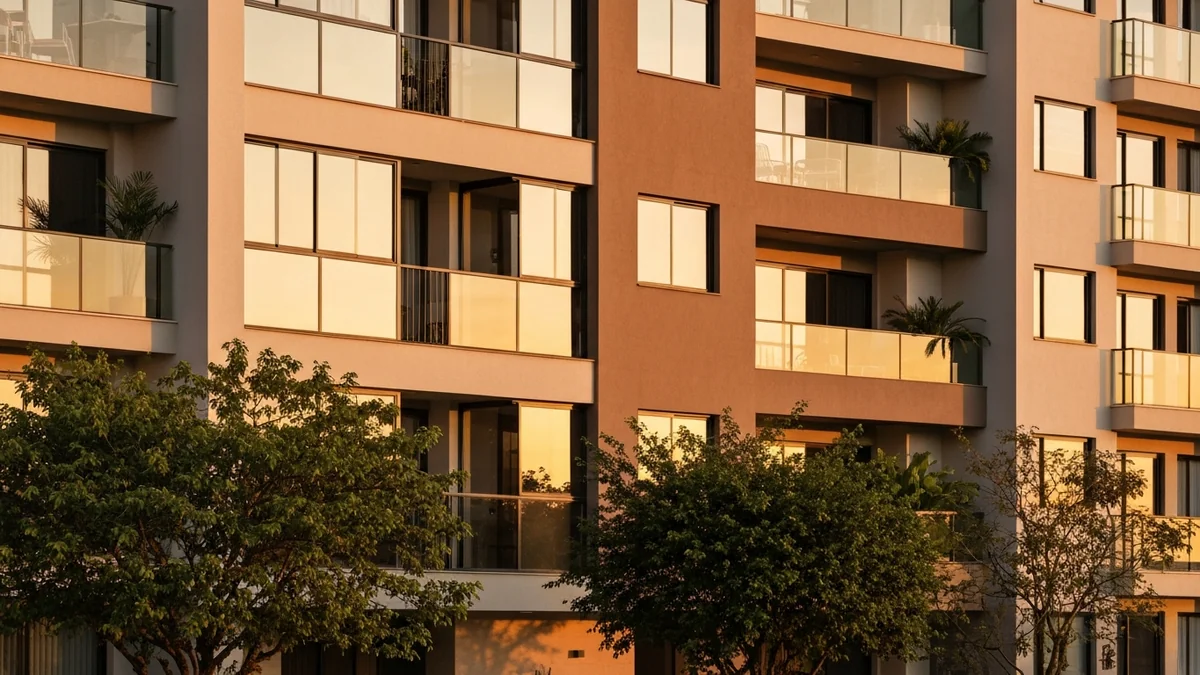 Chaves de um apartamento sobre uma planta arquitetônica, simbolizando o planejamento da compra do primeiro imóvel.