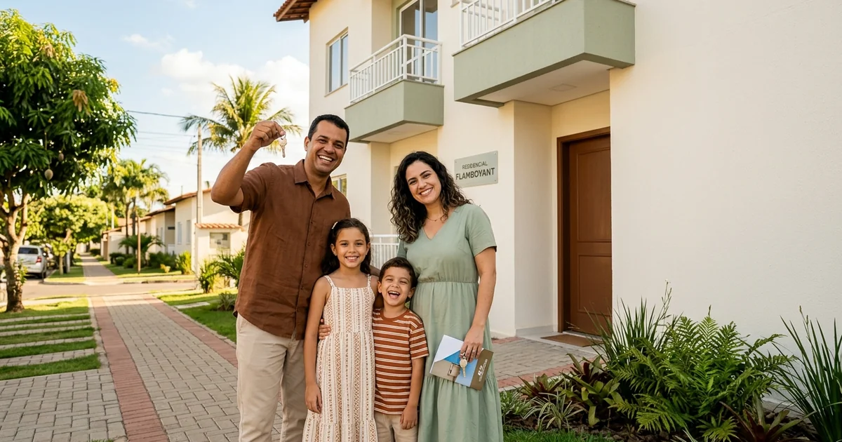 Família comemorando aprovação no Minha Casa Minha Vida